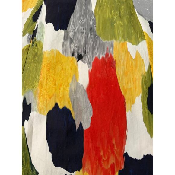 COS Women's 6 Watercolor Hi-low Midi Dress Cotton Sleeveless Swing Artsy Unique - Picture 8 of 10